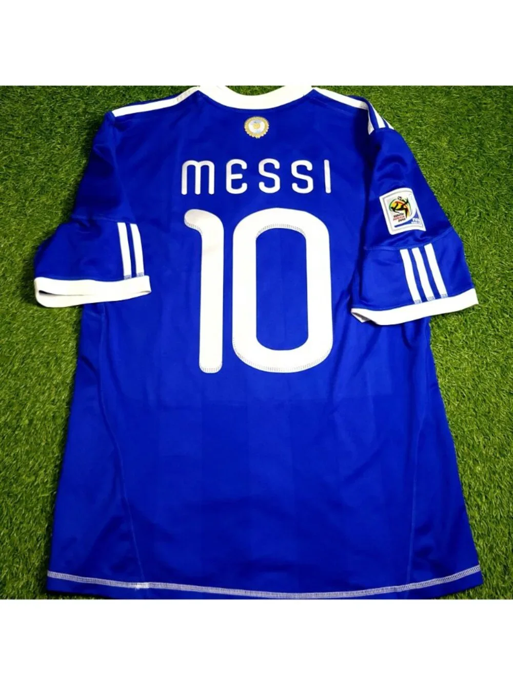 Messi Argentina 2010 WORLD CUP Away Soccer Jersey L SKU# P47053